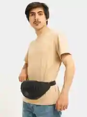 Черный сумка мужская на пояс