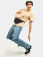 Черный сумка мужская на пояс