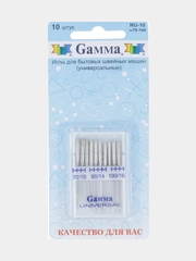 Иглы для швейных машин "Gamma" NU-10 №70-100 универсальные 10 шт. в блистере