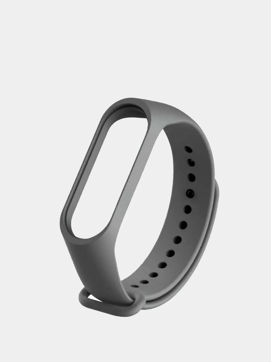Серый ремешок силиконовый для браслета Xiaomi Mi Band 5, 6, 7
