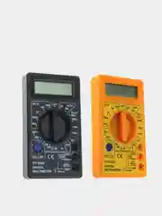 Желтый мультиметр цифровой (тестер) DT-832 с звуковой прозвонкой, батарея крона в комплекте