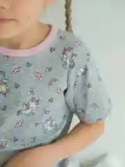 Пижама для девочки с шортами Единороги  / домашний костюм для девочки 100% хлопок