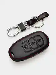 Кожаный чехол для смарт ключа красная нить Hyundai №794