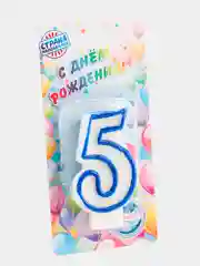 Свеча для торта "Цветной ободок", цифры 1, 3, 5
