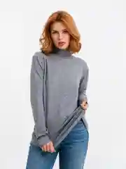 Серый qp STORE/Водолазка 46-52 размер/Водолазка с коротким горлом/Водолазка/Водолазка базовая