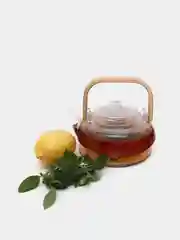 Чайник заварочный стеклянный  с бамбуковой ручкой