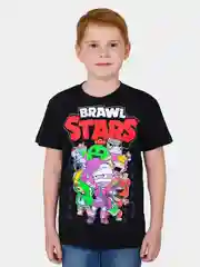 Футболка подростковая черная с принтом "Brawl Stars" (Бравл старс)