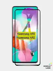 Защитное стекло 9D для Samsung Galaxy A51 / A52 с черной рамкой