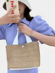 Женская соломенная пляжная сумка