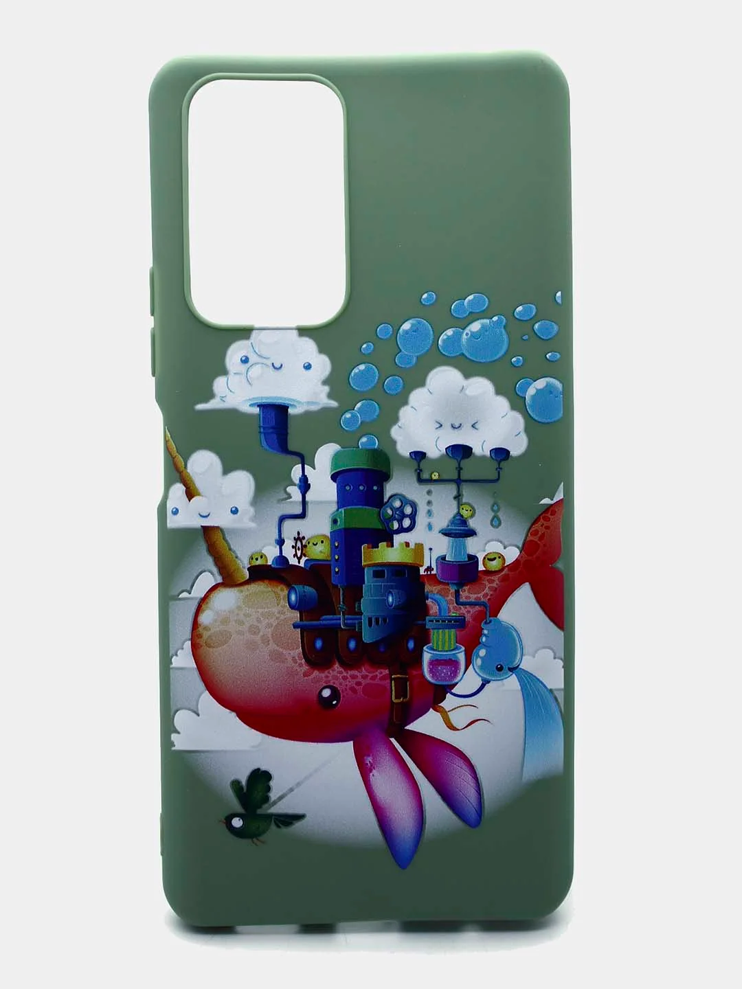 Хаки чехол силиконовый с принтом для Xiaomi Redmi Note 10 Pro (редми)