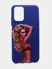 Угольный чехол силиконовый с принтом для Xiaomi Redmi Note 10 (редми)
