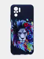 Серебряный чехол силиконовый с принтом для Xiaomi Redmi Note 10 (редми)