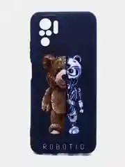 Белый чехол силиконовый с принтом для Xiaomi Redmi Note 10 (редми)