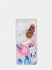 Розовый чехол Samsung Galaxy A41 (Самсунг Галакси А41) прозрачный плотный с рисунком