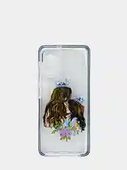 Серебряный чехол Samsung Galaxy A41 (Самсунг Галакси А41) прозрачный плотный с рисунком