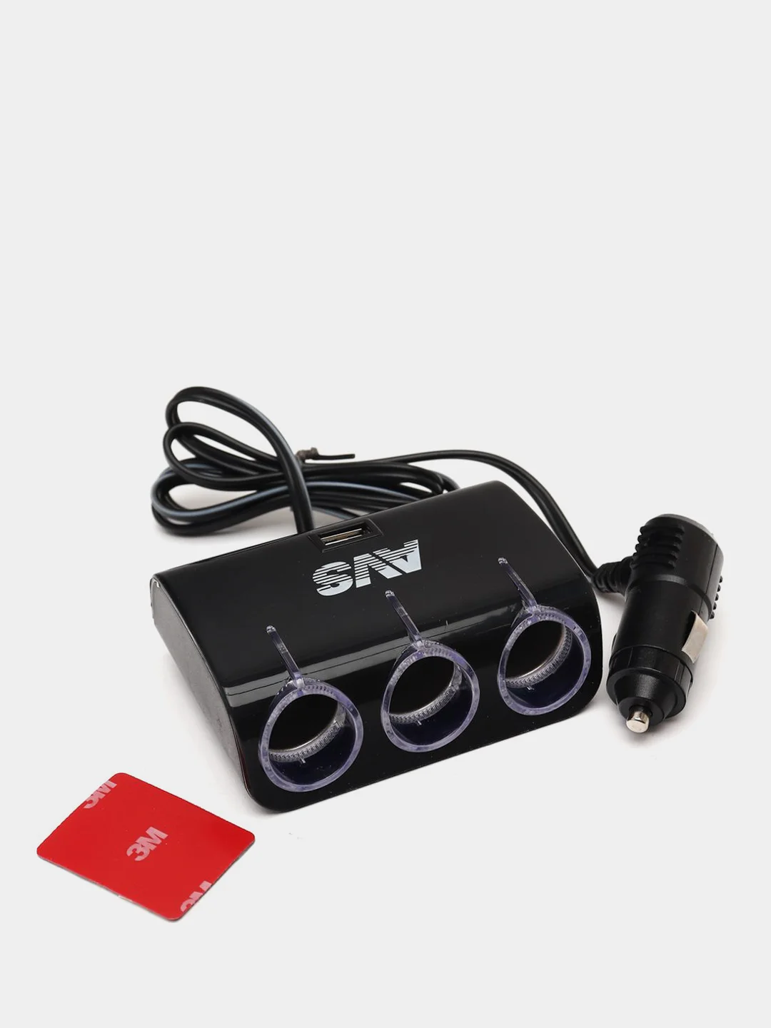 Разветвитель прикуривателя 12/24V (на 3 выхода + USB) AVS