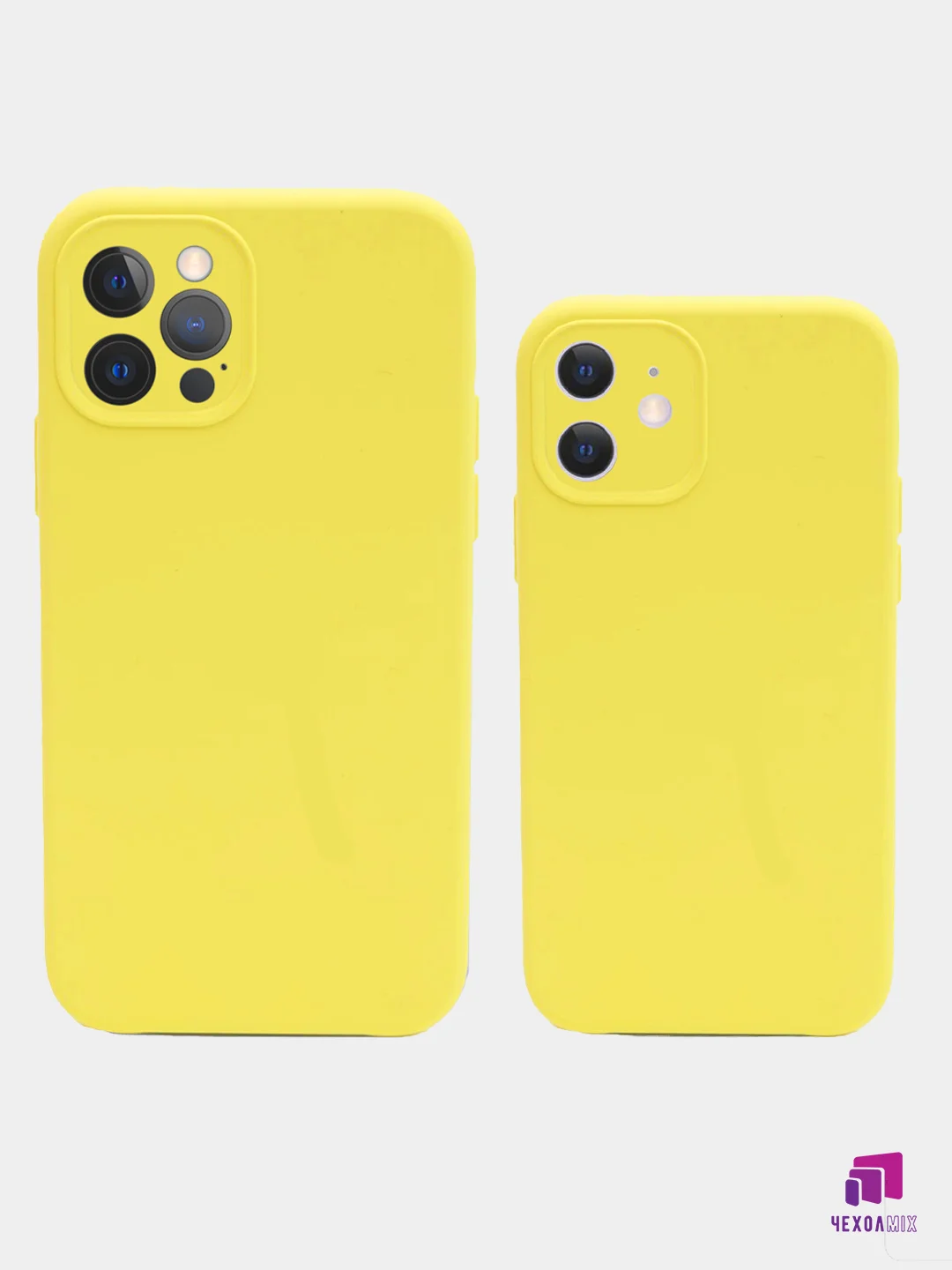 Желтый чехол Silicon Case iPhone 11/12/12PRO MAX с защитой камеры с бархатной подкладкой БЕЗ LOGO