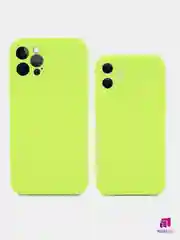 Лайм чехол Silicon Case iPhone 11/12/12PRO MAX с защитой камеры с бархатной подкладкой БЕЗ LOGO