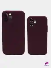 Багровый чехол Silicon Case iPhone 11/12/12PRO MAX с защитой камеры с бархатной подкладкой БЕЗ LOGO
