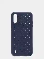 Темно-синий чехол Samsung Galaxy A01, Самсунг Галакси А01 плетеный силиконовый