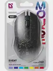 Игровая мышь Defender Event MB-754 7 цветов, 3 кнопки, 1000 dpi, черный
