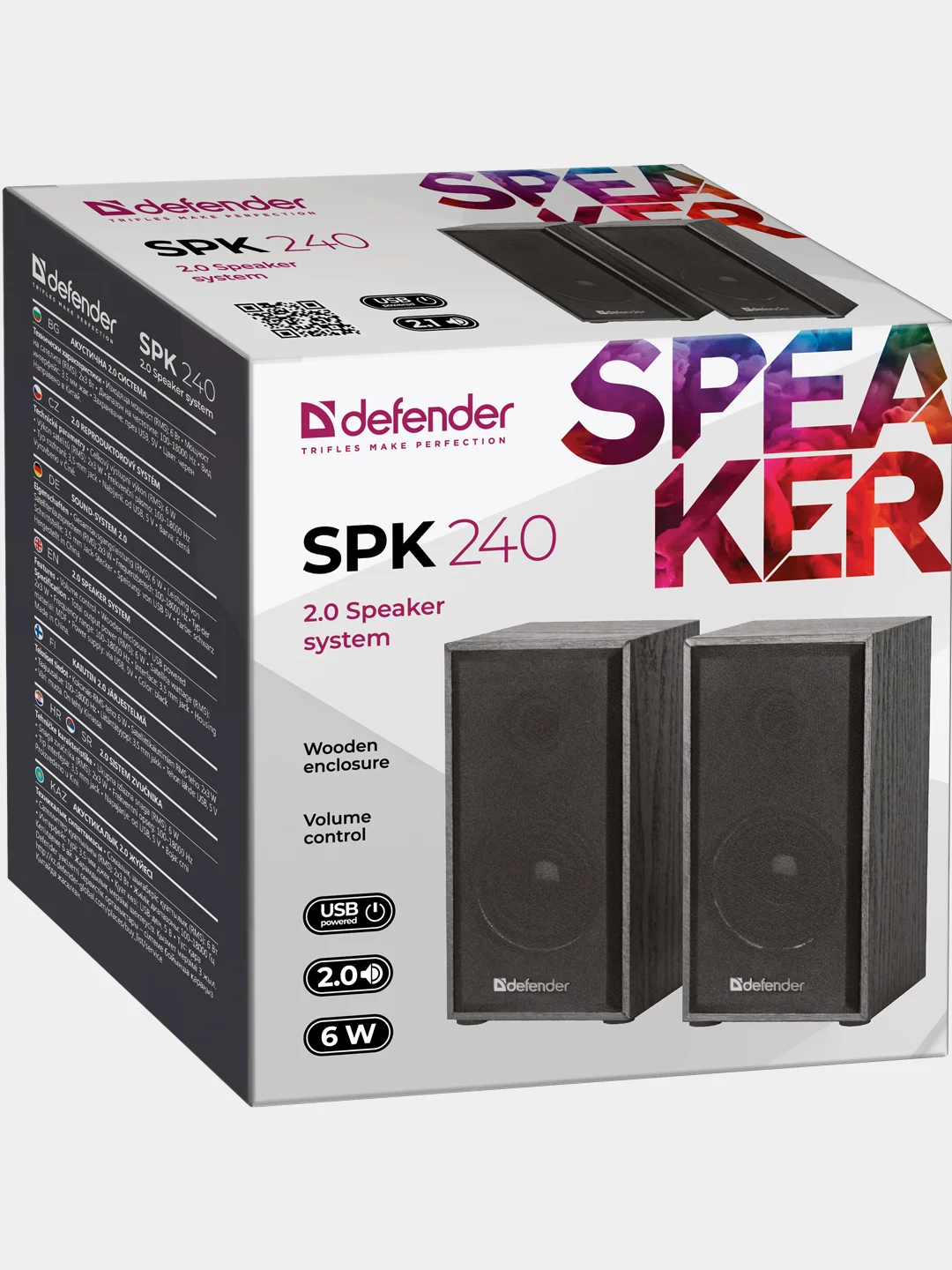 Колонки компьютерные Defender SPK 240 6Вт, питание от USB, черный