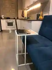 Стол журнальный мини Белый муар, ЛДСП дуб сонома