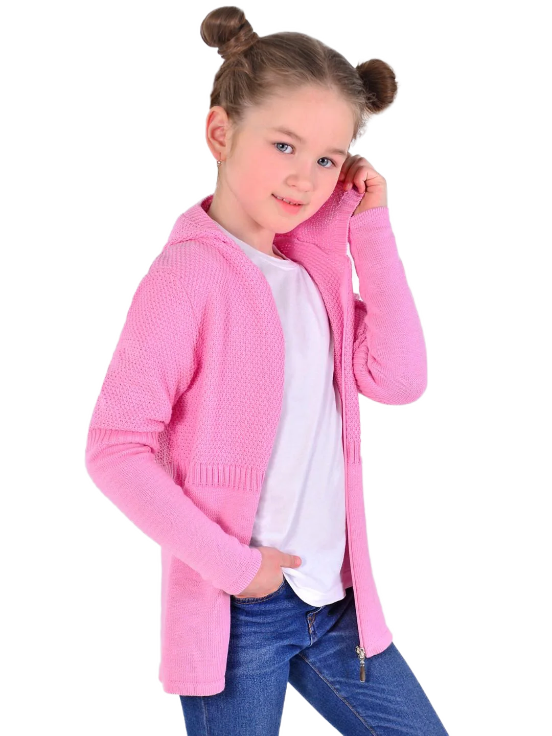 Розовый жакет для девочек, 1-9 лет