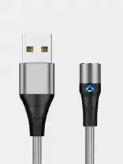 Серебряный кабель магнитный Quick Charge 5.0 Ампер+ магнитный коннектор для зарядки и передачи данных