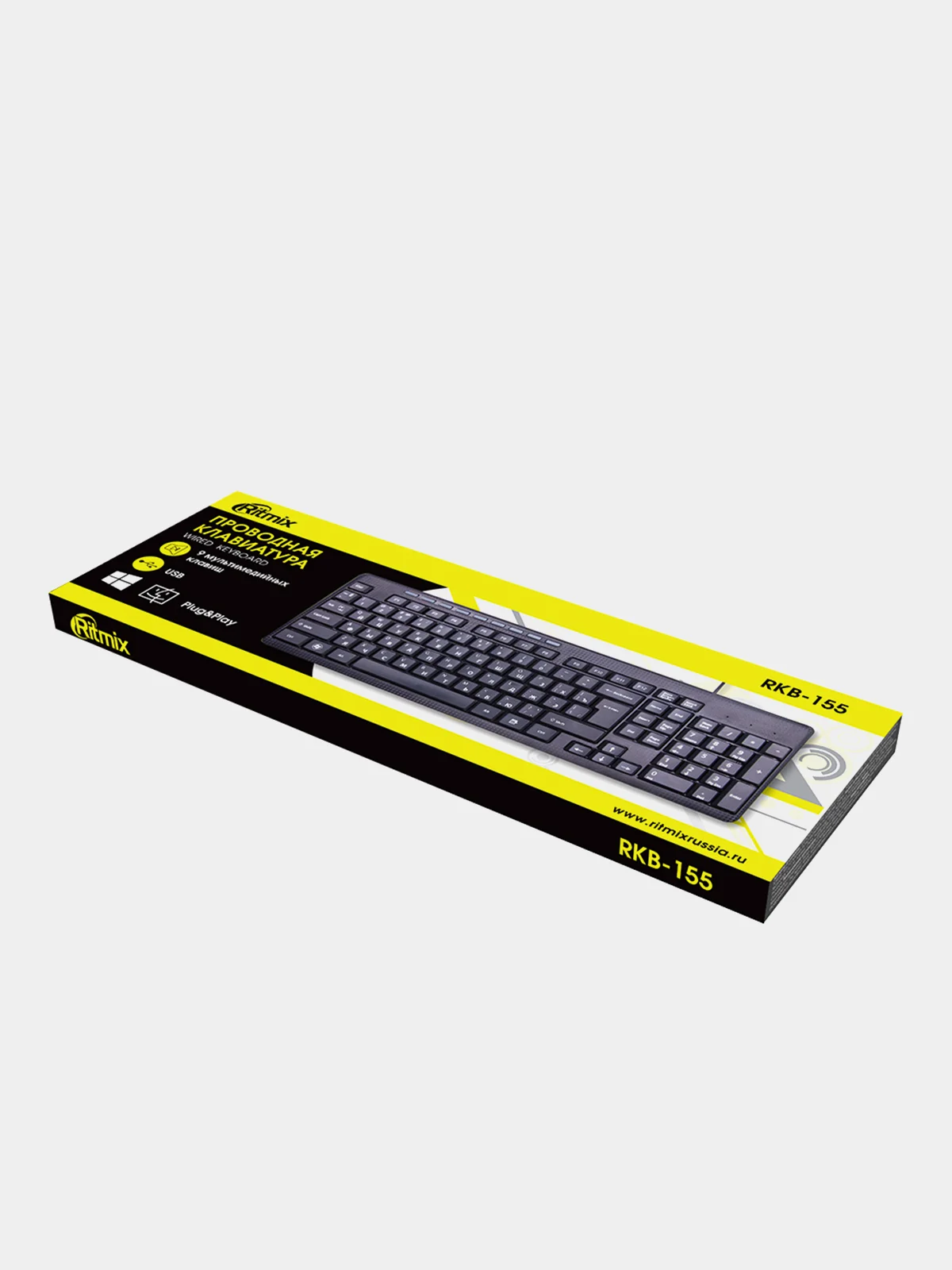Клавиатура проводная Ritmix RKB-155, USB, медиа-клавиши