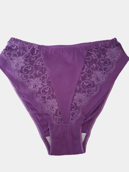 Трусы хлопковые с кружевной вставкой slip Jadea 788С