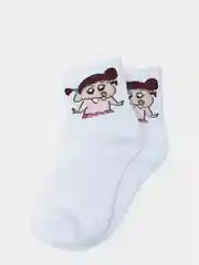 Конфетный носки женские белые с рисунком мультяшные