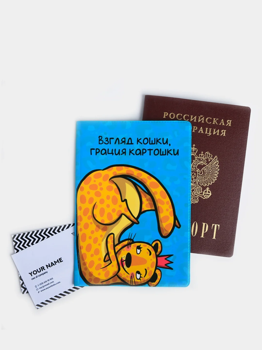 Голубой обложка для паспорта