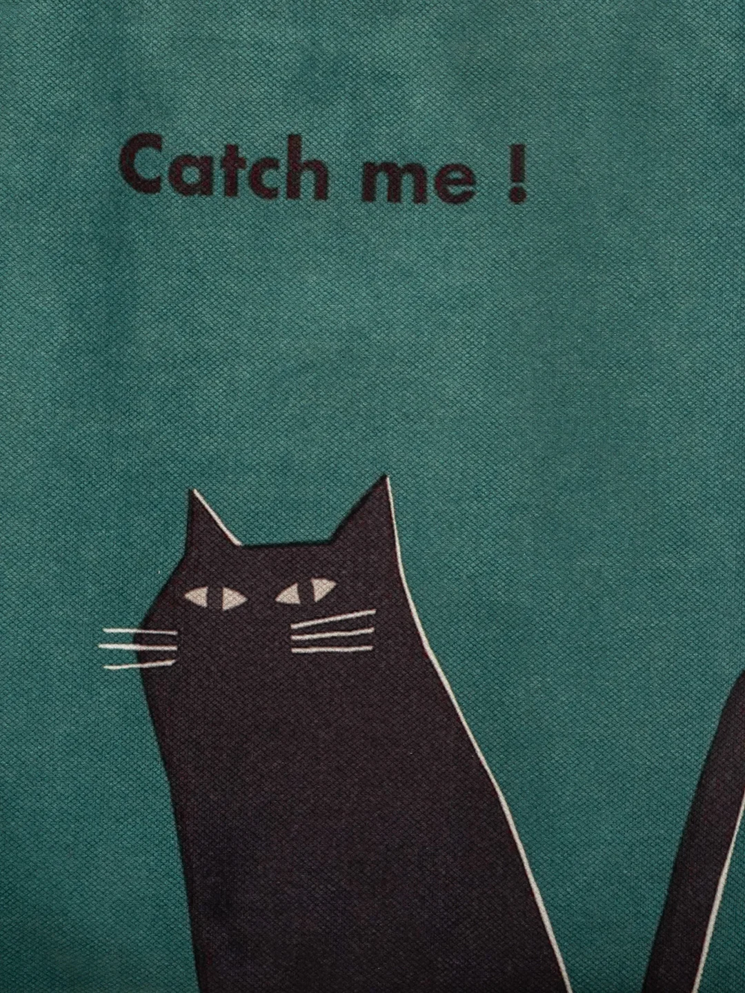 Сумка шоппер с принтом "Catch me"/"Черный кот"