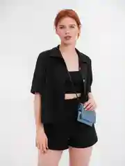 Мини-сумка клатч маленькая, через плечо, синяя, 18,5 х 12 х 1 см