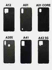 Карбоновый силиконовый чехол для Samsung A01, A01 CORE, A12, A20S, A41, A42 5G