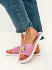 Розовый сланцы женские с ромашкой, 4цвета