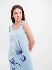 Небесно-голубой сорочка женская, ночная рубашка, домашняя одежда