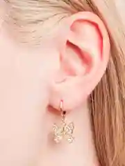 Серьги женские длинные с бабочками, висячие серьги с цирконами, вечерние серьги бижутерия