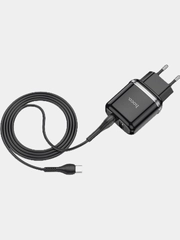 Сетевое зарядное устройство Hoco N4 на 2 USB, 2.4A + кабель Type-C