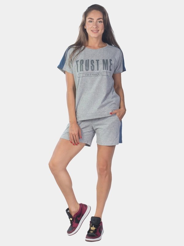 Костюм женский "Trust me" КК1341П7 светло-серый