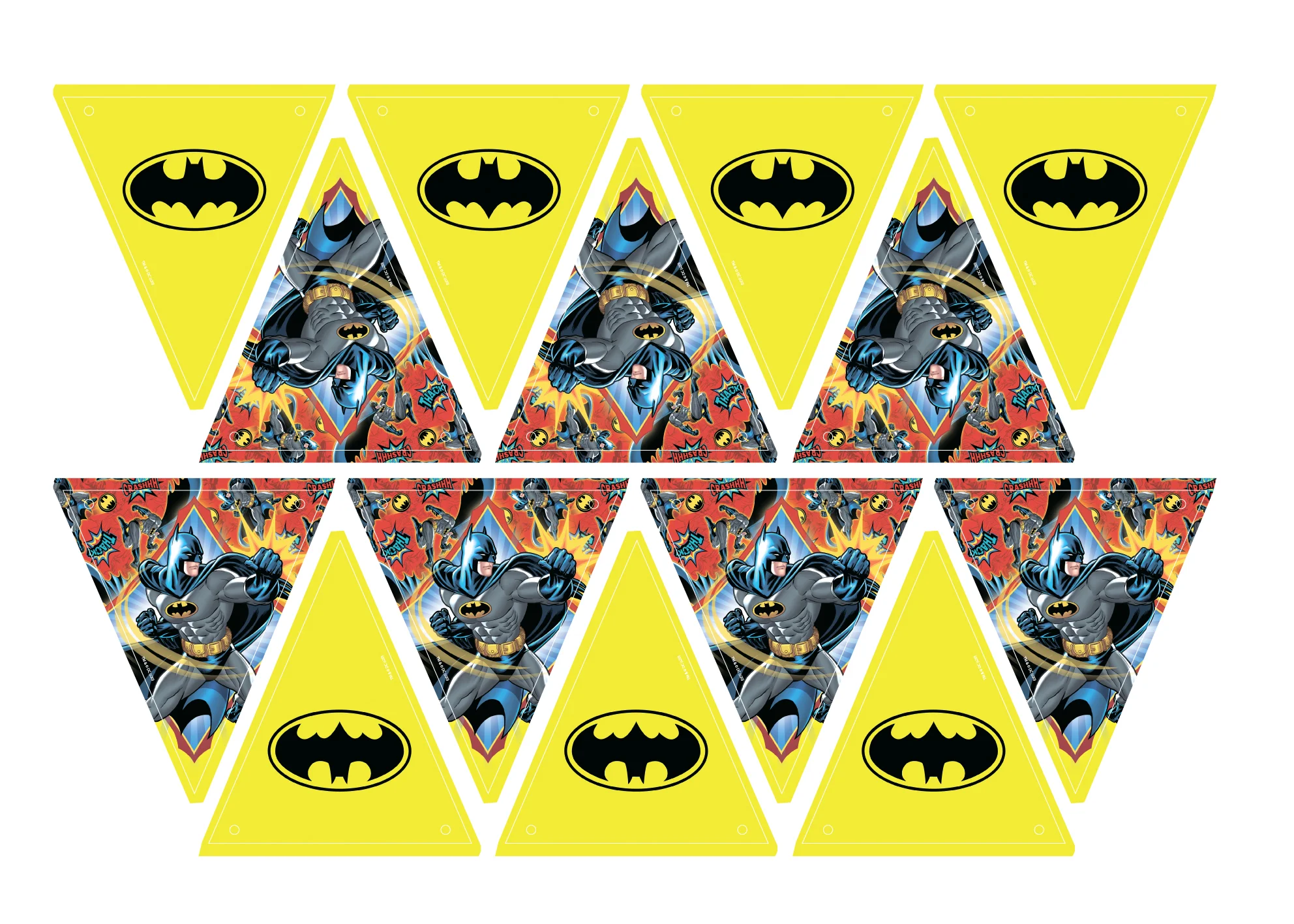 Batman. Гирлянда поздравительная "Персонажи" (флажки)
