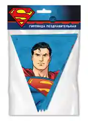 Гирлянда-флажки поздравительная "Персонажи: Superman"