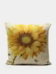 Желтый декоративная наволочка, 45*45 см, на молнии, "Цветочный мотив"