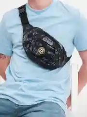 Черный поясная сумка нейлоновая, унисекс