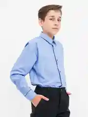 Синий меланж детская рубашка для мальчика Brostem
