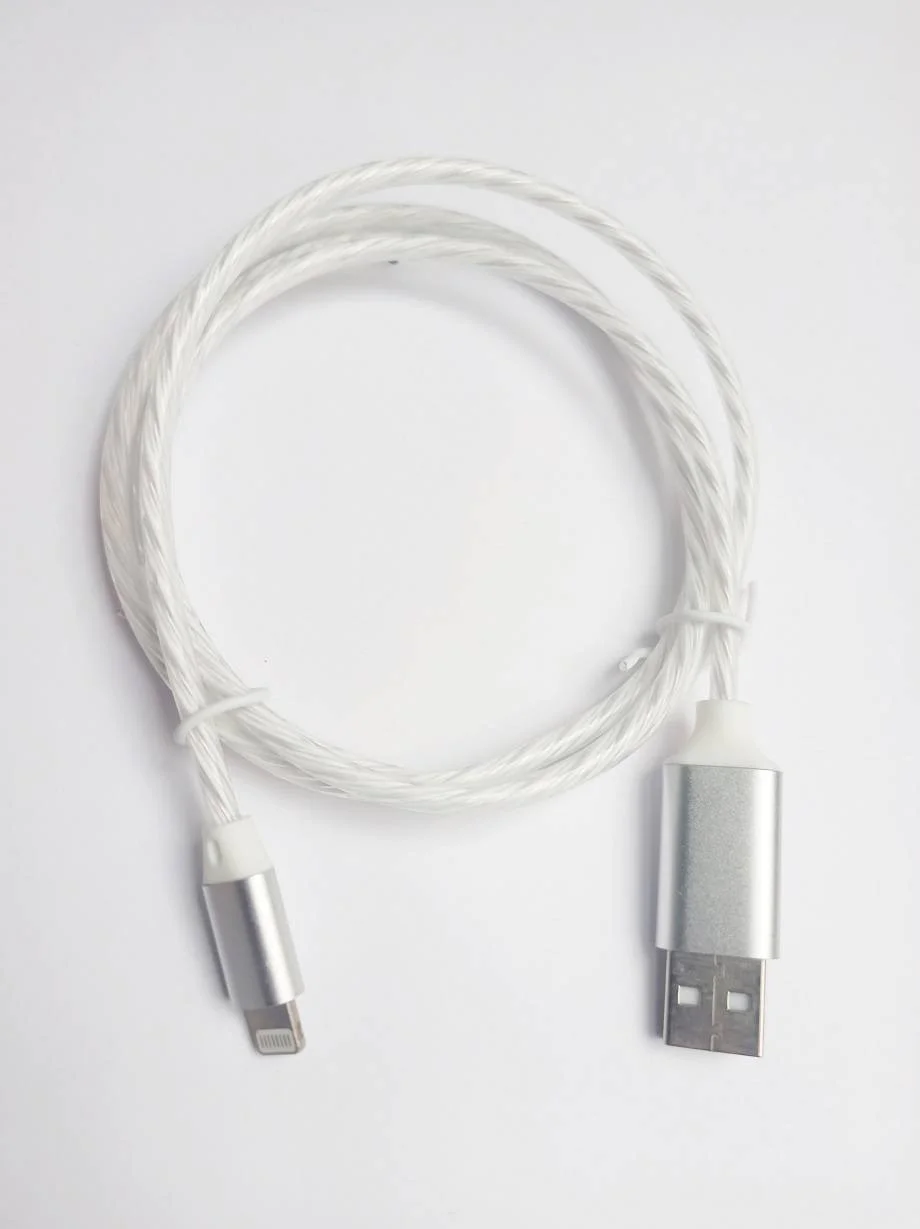 Светящийся USB-зарядник с micro-USB, Type-C, Lightning