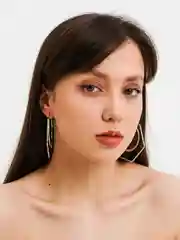 Золотой серьги "Геометрия"