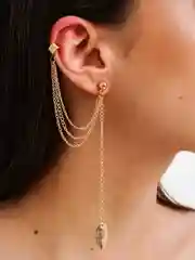 Серьга кафф с цепочкой 2 цвета
