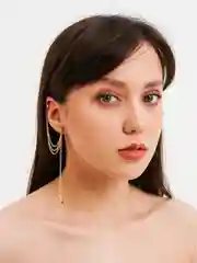 Серьга кафф с цепочкой 2 цвета